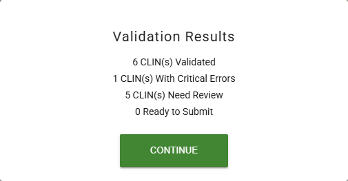 Screenshot of the pop-up that appears when you validate a J8 TRP Template that you upload.
