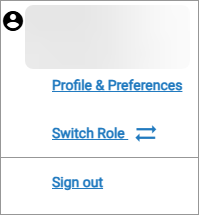 Screenshot of the Account Drop-down list with Switch Role.