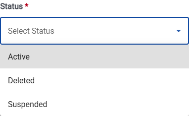 Screenshot of the Contract Holder User Management Status List for Bulk User changes.