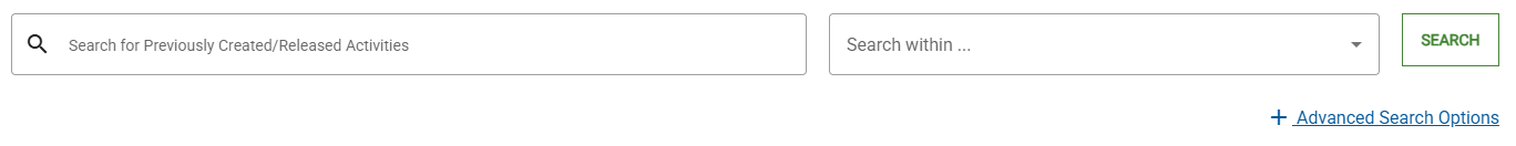 Screenshot of the Search Fields in e-GOS.