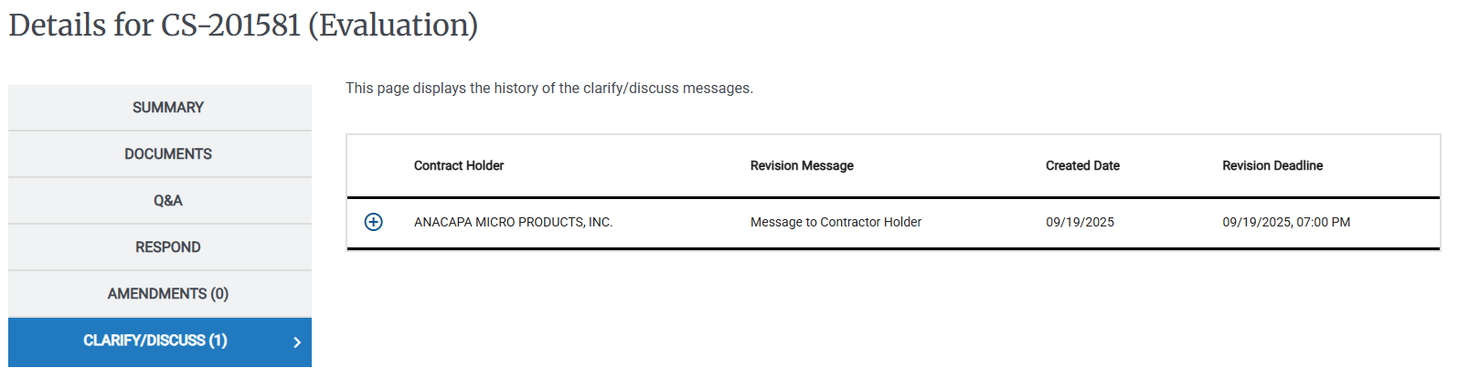 Screenshot of the Clarify/Discuss page in the Activity Details.