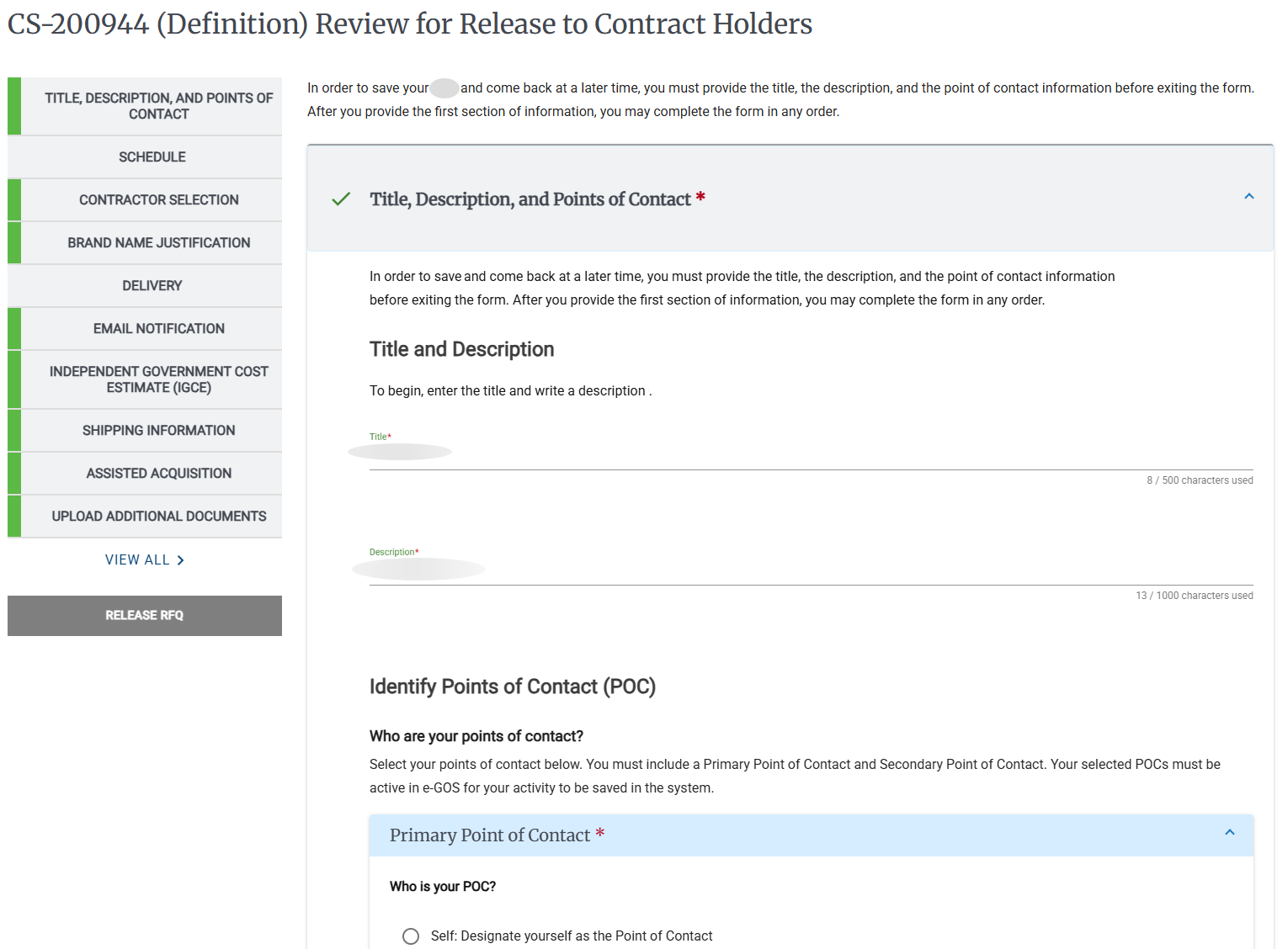 Definition page for a cloned Activity. You must complete the items without a highlight and release the Activity.