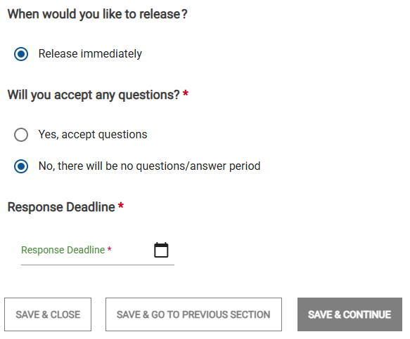 Screenshot of the Schedule Page for Activities without Award Dates.